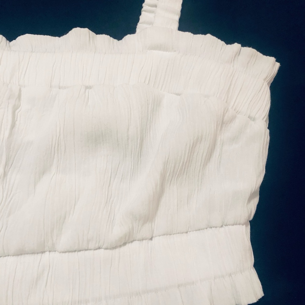 H&M Ruched Crop Top in White size M - Picture 7 of 9